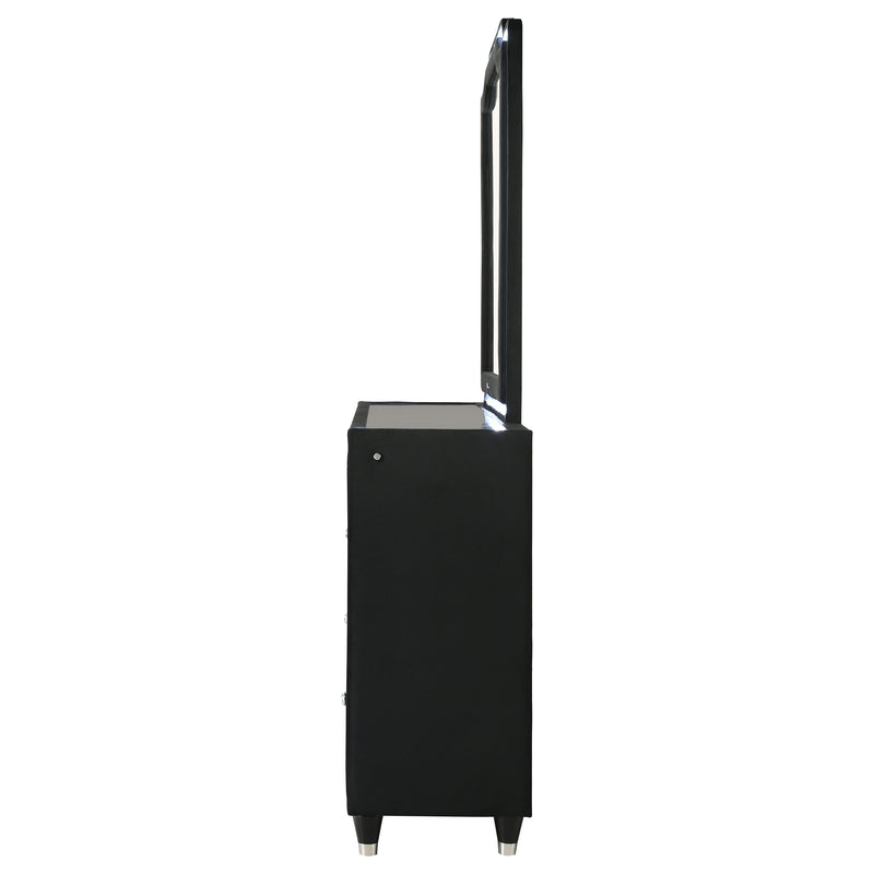 Lorient 8-drawer LED Dresser Black