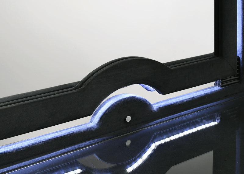 Espejo de cómoda LED tapizado en terciopelo Ravenne negro