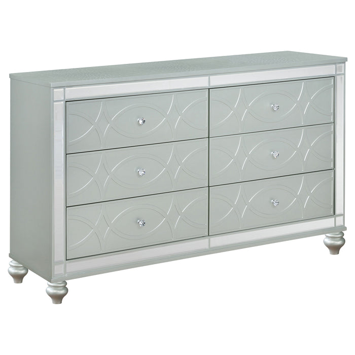 Gunnison   Bedroom Set with LED Lighting Silver Metallic