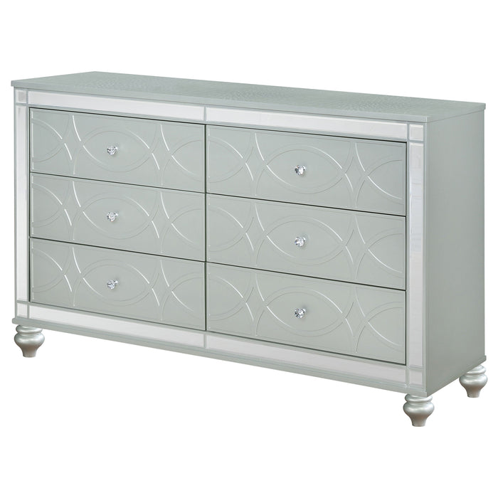 Gunnison 6-drawer Dresser Silver Metallic