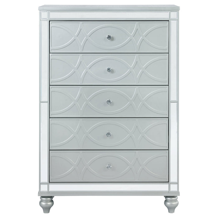 Gunnison 5-drawer Chest Silver Metallic