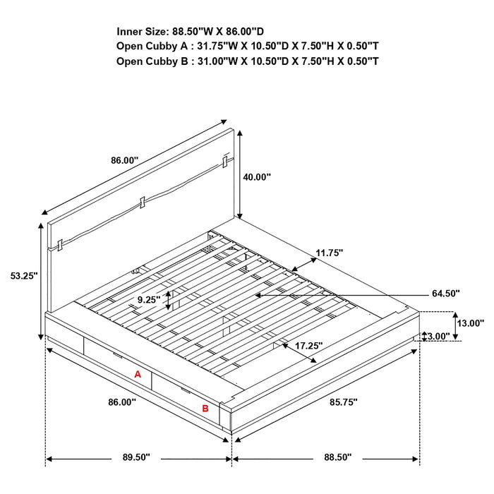 Winslow Storage  Bed Smokey Walnut and Coffee Bean