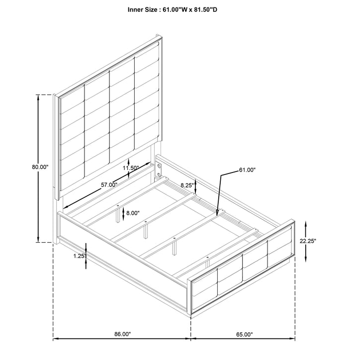 Durango 77-inch  Panel Bed Washed Oak