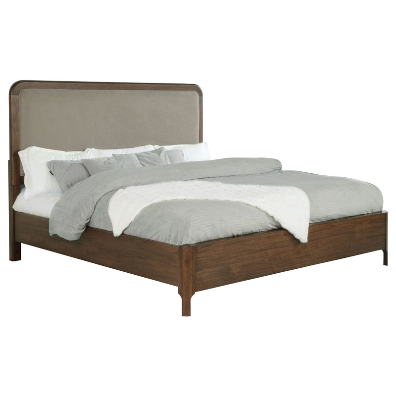 Cama tapizada con paneles Maderia de 57 pulgadas, Nogal
