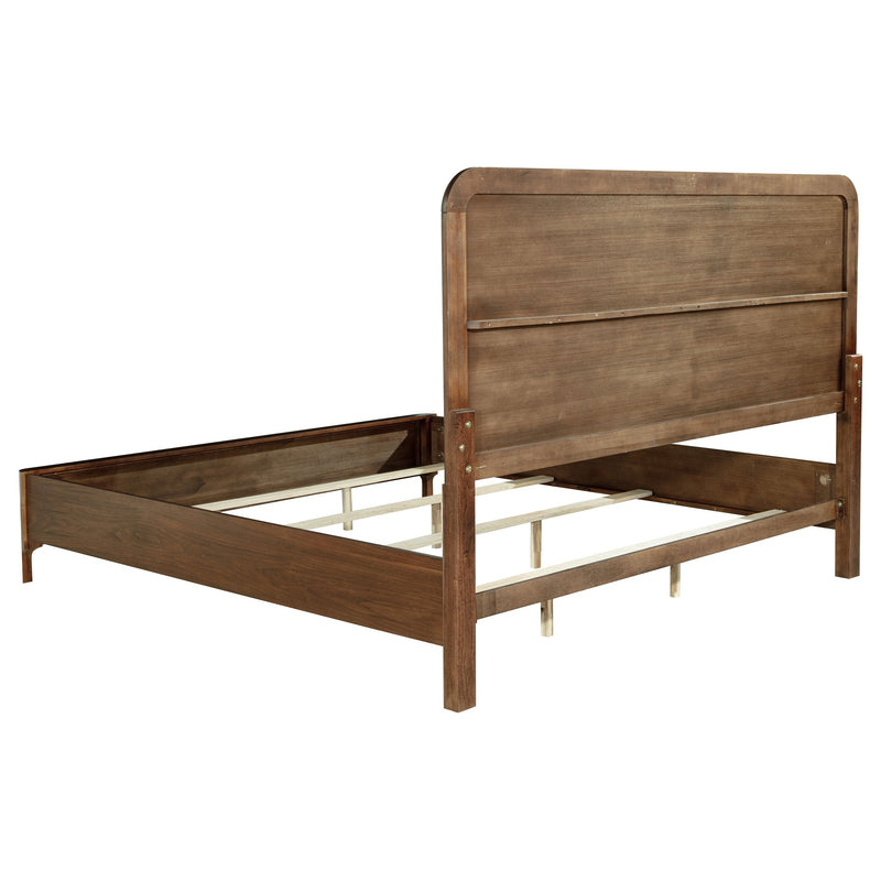 Cama tapizada con paneles Maderia de 57 pulgadas, Nogal