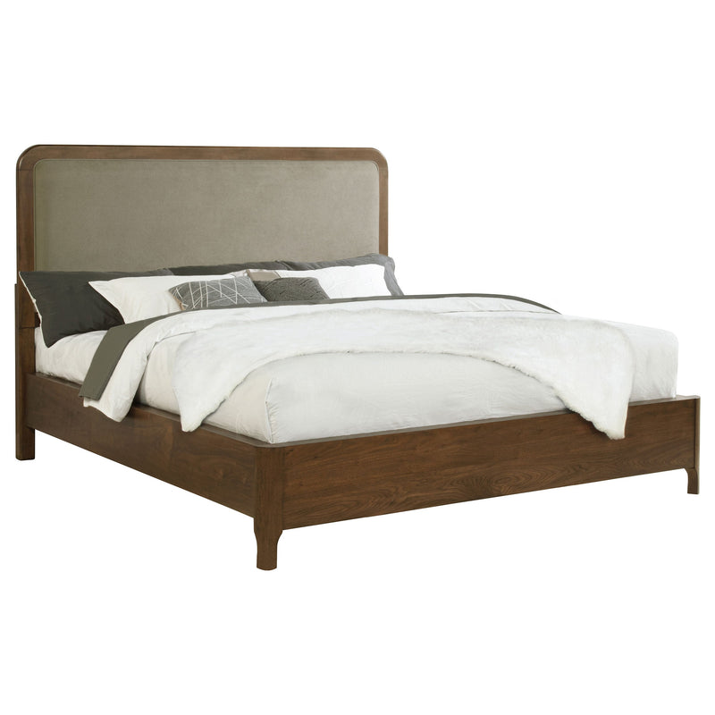 Cama tapizada con paneles Maderia de 57 pulgadas, Nogal