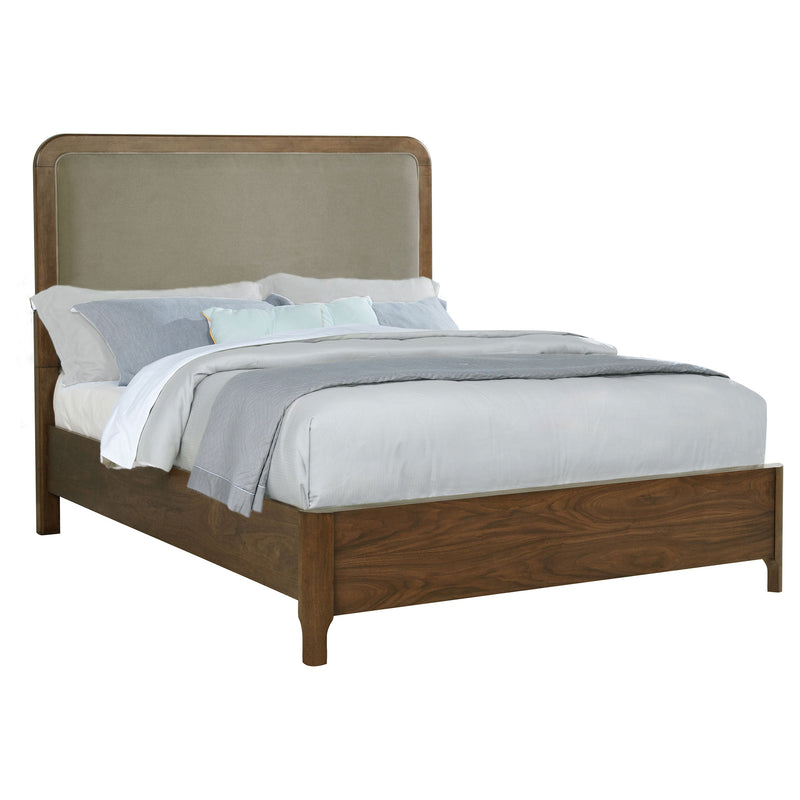 Cama tapizada con paneles Maderia de 57 pulgadas, Nogal