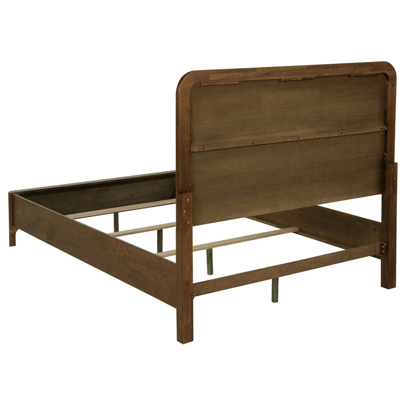 Cama tapizada con paneles Maderia de 57 pulgadas, Nogal