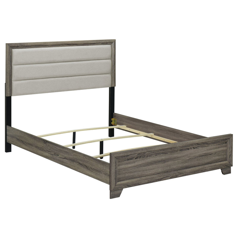 Cama tapizada Wright de 52 pulgadas, roble marrón
