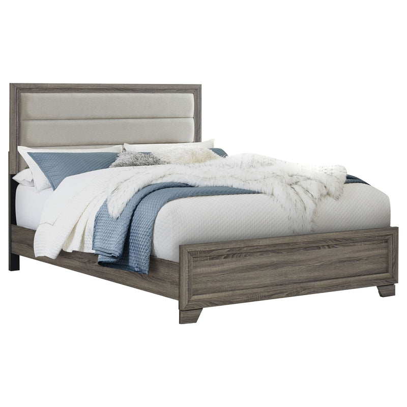 Cama tapizada Wright de 52 pulgadas, roble marrón