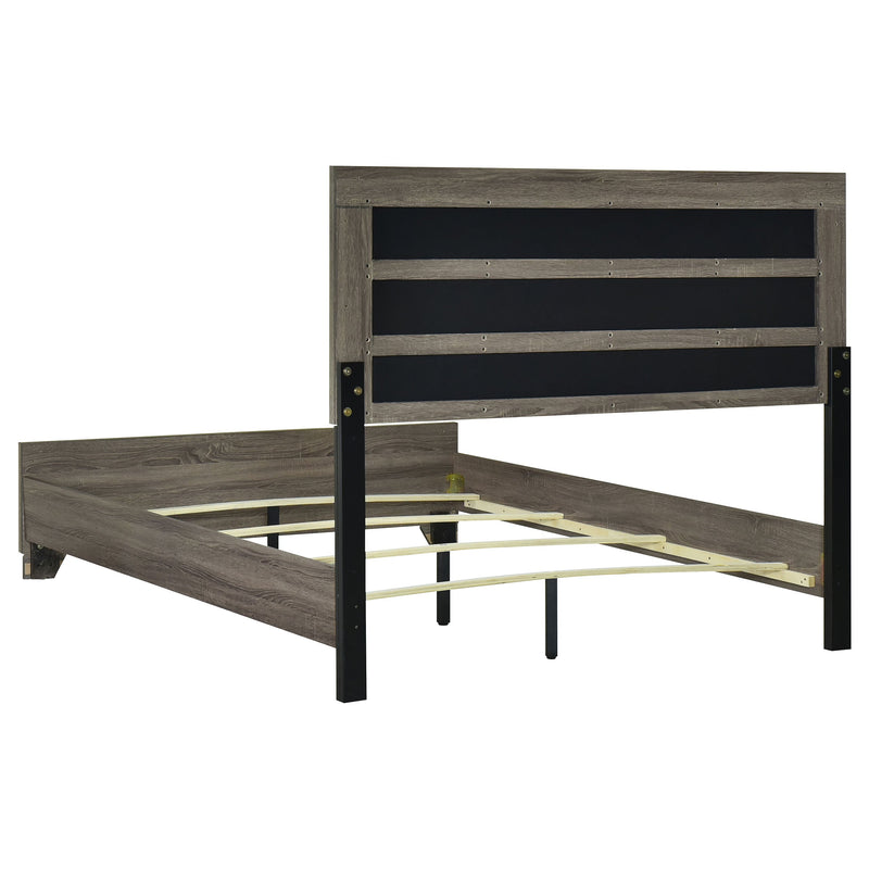 Cama tapizada Wright de 52 pulgadas, roble marrón