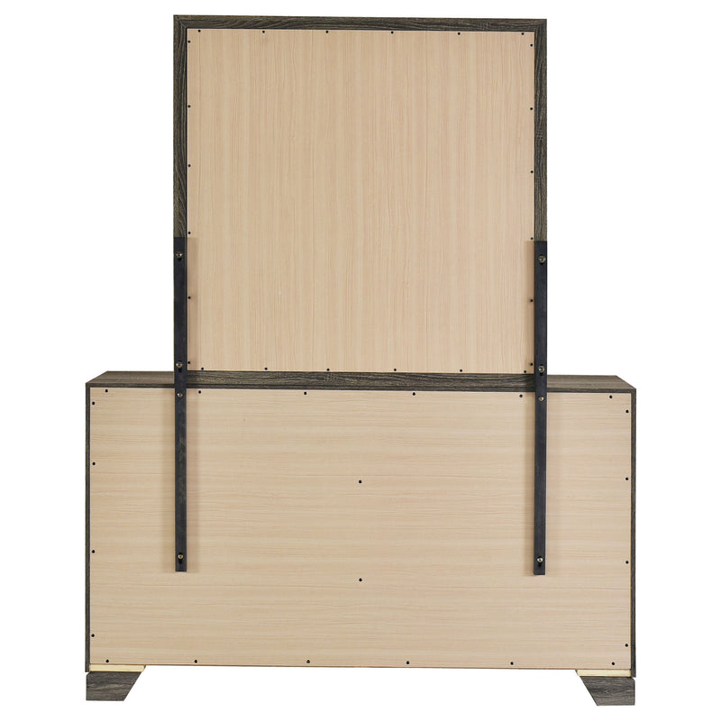 Wright 6-drawer Dresser and Mirror Brown Oak