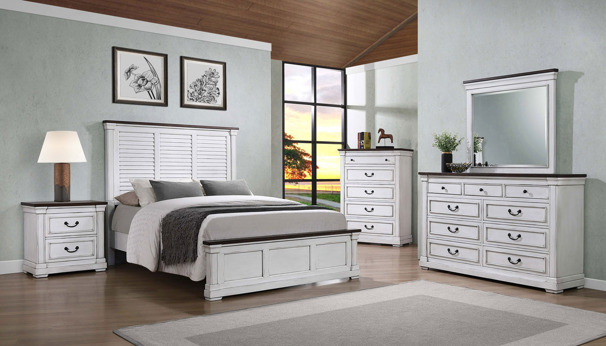 Hillcrest  Panel Bed White