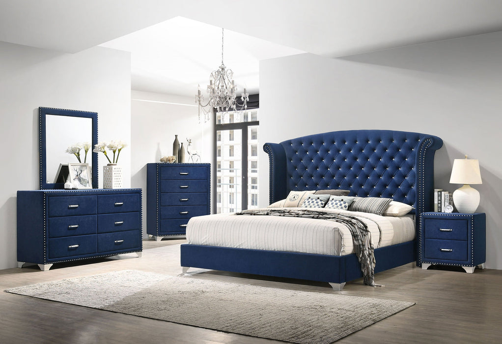 Melody   Tufted Upholstered Bedroom Set Pacific Blue