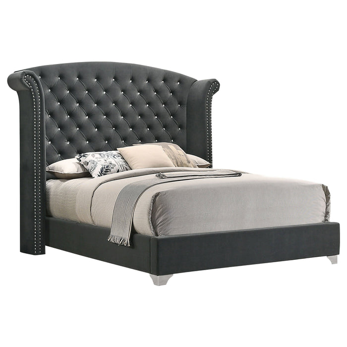 Melody   Tufted Upholstered Bedroom Set Grey