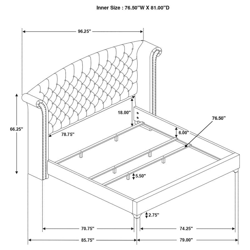 Melody Upholstered Wingback Bed