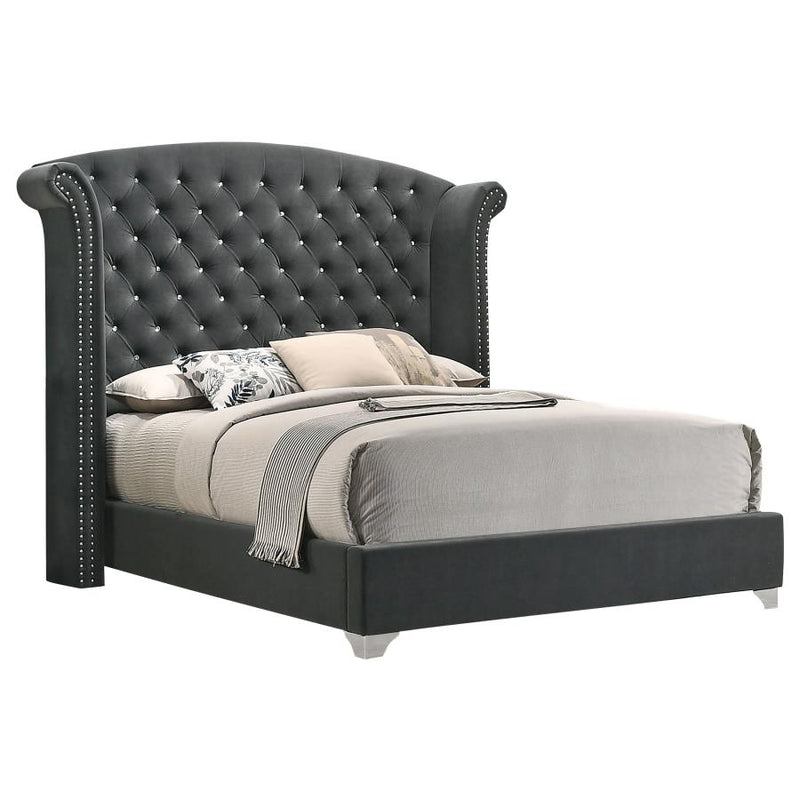 Melody Upholstered Wingback Bed