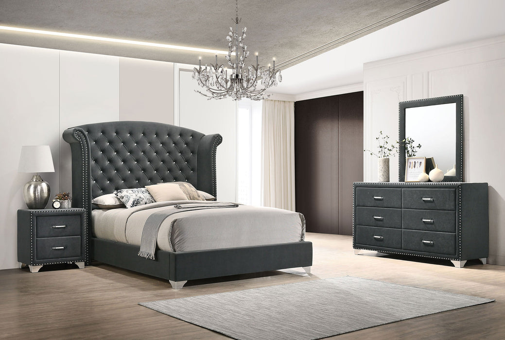 Melody   Tufted Upholstered Bedroom Set Grey