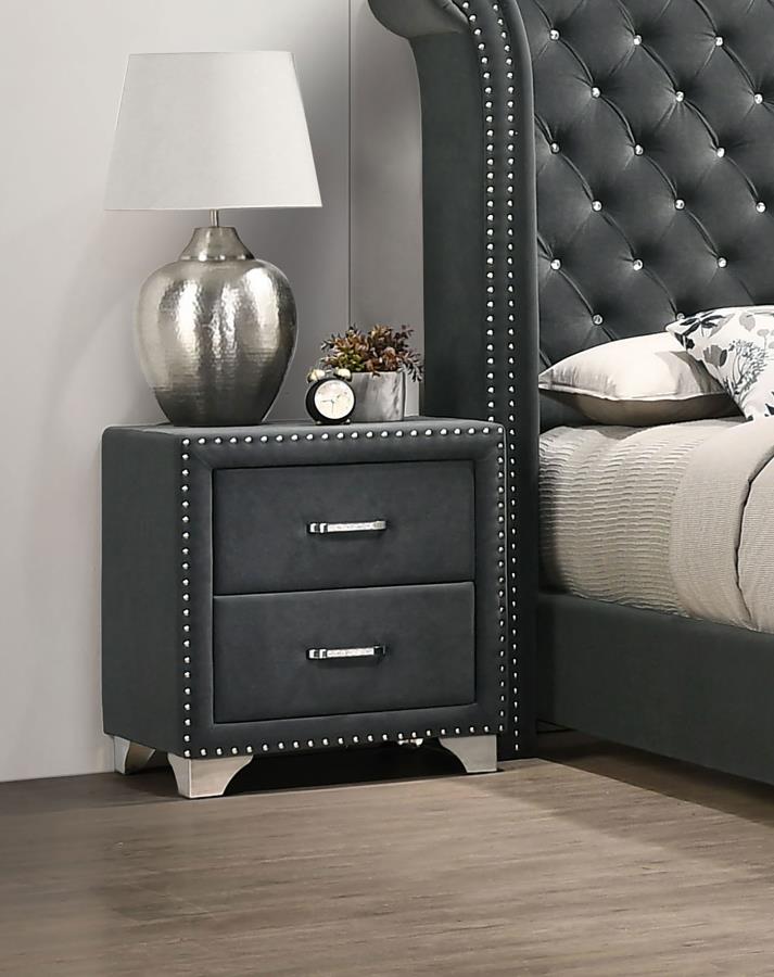 Melody Upholstered 2-drawer Nightstand