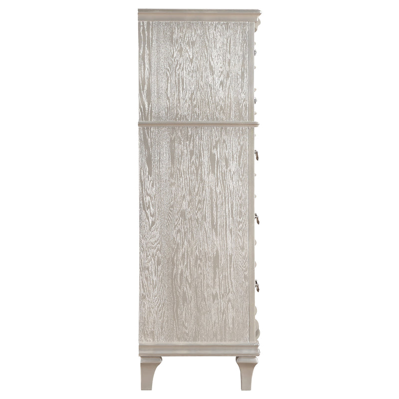 Cómoda de dormitorio Evangeline de 6 cajones, roble plateado
