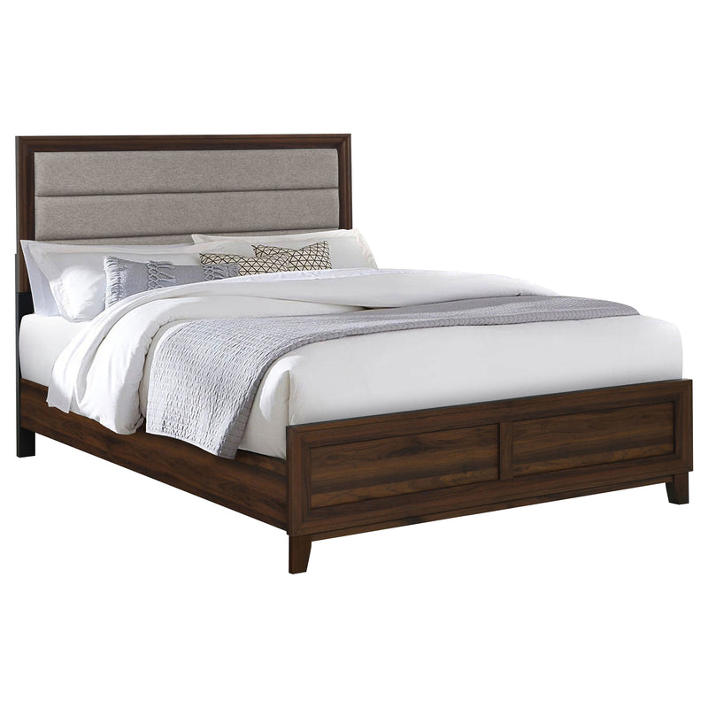 Cama tapizada Welsley de 50 pulgadas, nogal
