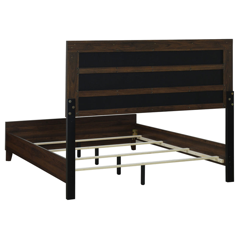 Cama tapizada Welsley de 50 pulgadas, nogal