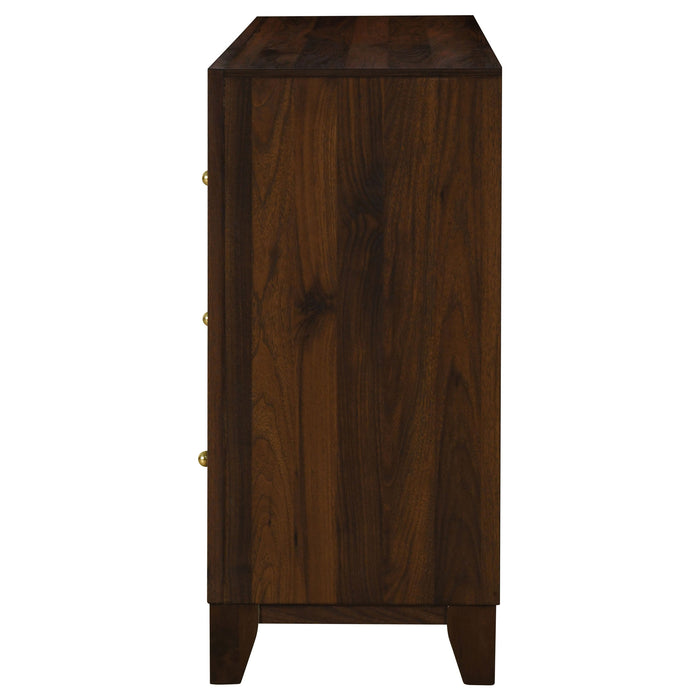 Welsley 6-drawer Dresser and Mirror Walnut