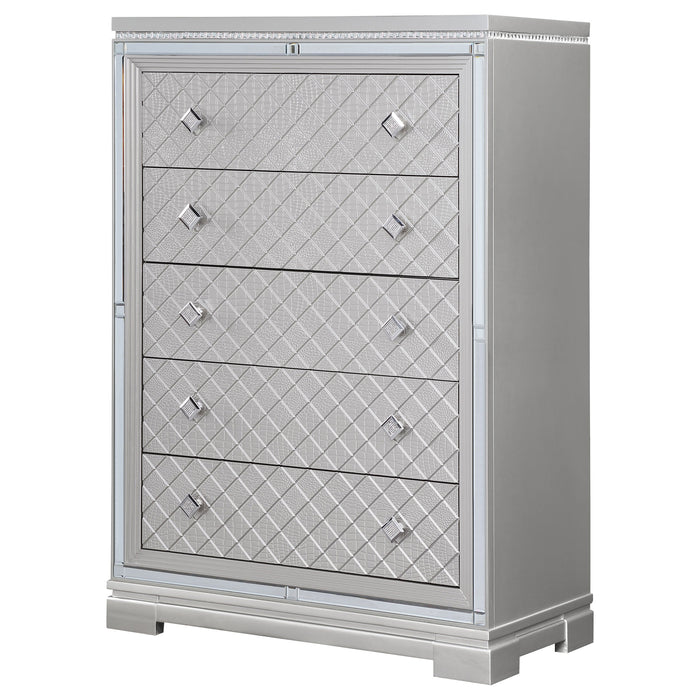 Eleanor Rectangular 5-drawer Chest Metallic