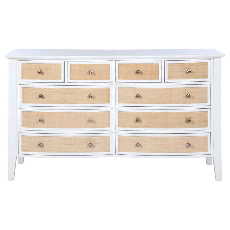 Cómoda con gabinete de 10 cajones Bexhill, blanca