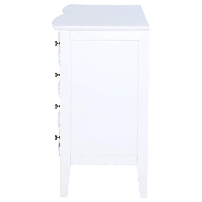 Cómoda con gabinete de 10 cajones Bexhill, blanca