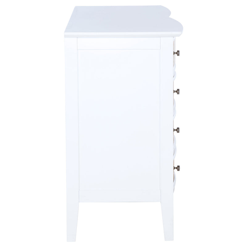Cómoda con gabinete de 10 cajones Bexhill, blanca