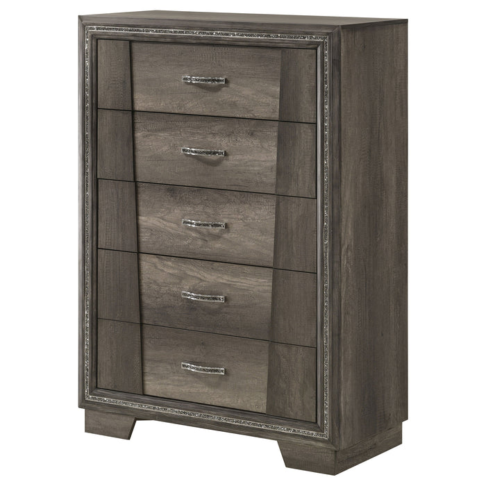 Janine 5-drawer Chest Grey