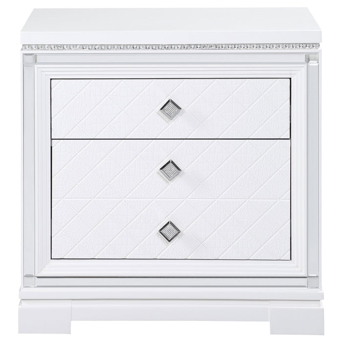 Eleanor Rectangular 2-drawer Nightstand White