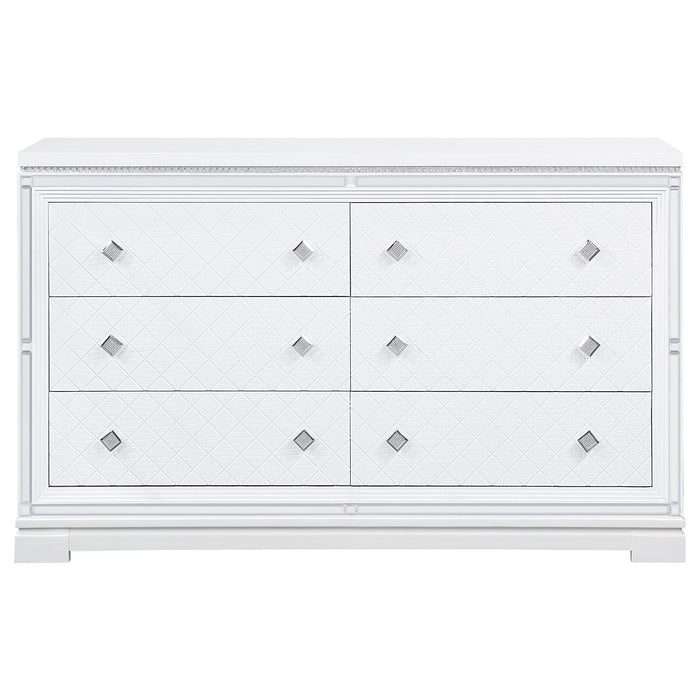 Eleanor Rectangular 6-drawer Dresser White