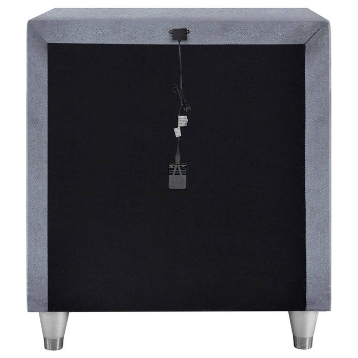 Antonella 3-drawer Upholstered Nightstand Grey