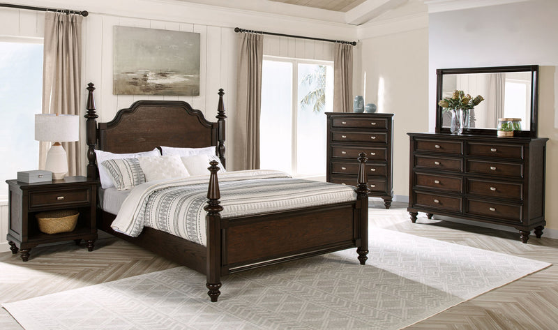 Cama con dosel Andover de 63 pulgadas Roble oscuro