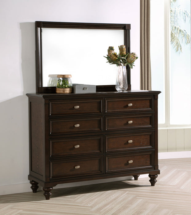 Andover 8-drawer Dresser and Mirror Dark Oak