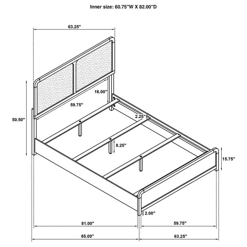 Cama tapizada Cavelle de 51 pulgadas