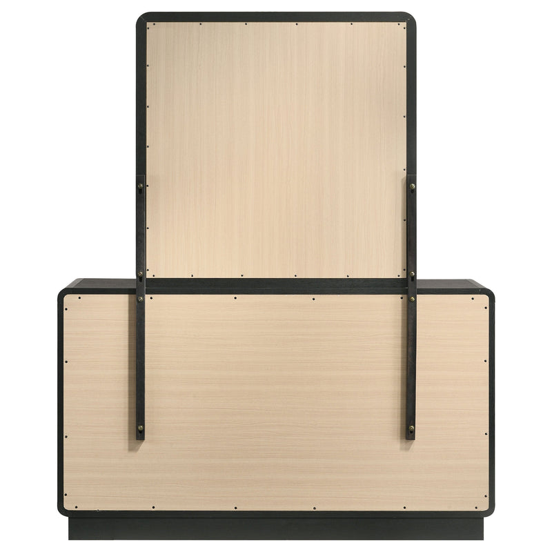 Cavelle 6-drawer Dresser and Mirror Black