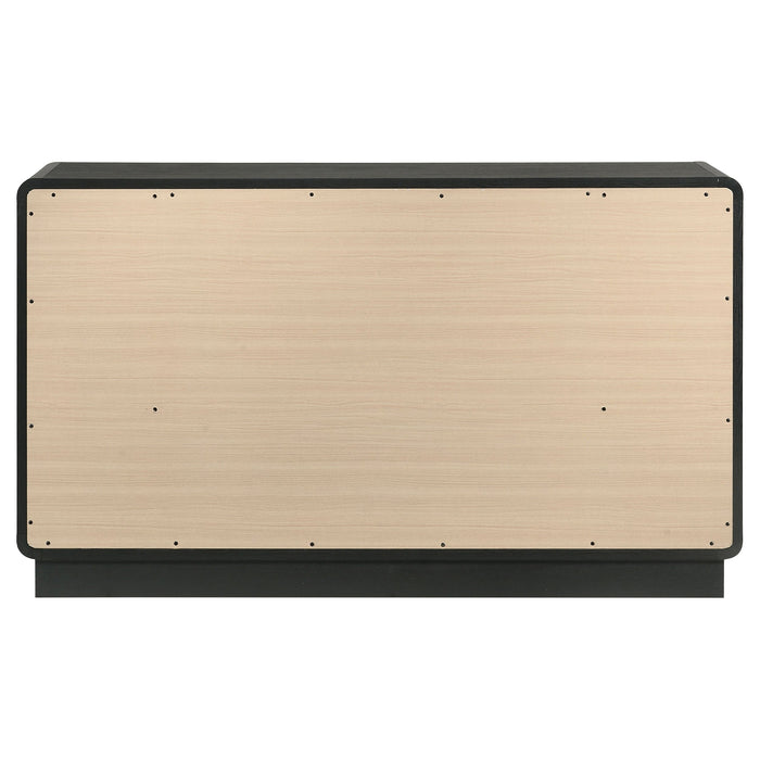 Cavelle 6-drawer Dresser and Mirror Black