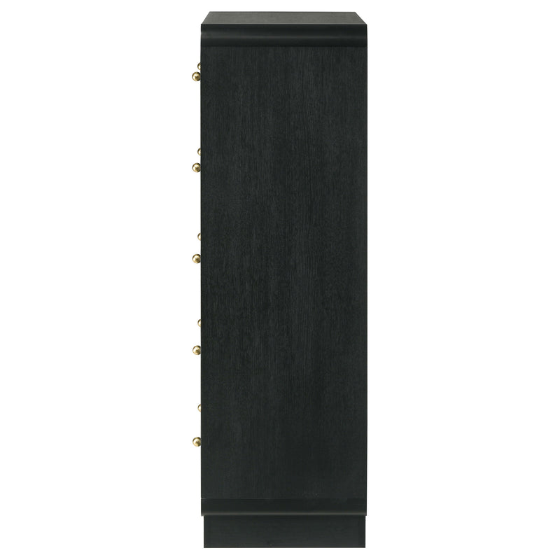 Cómoda Cavelle de 5 cajones, negra