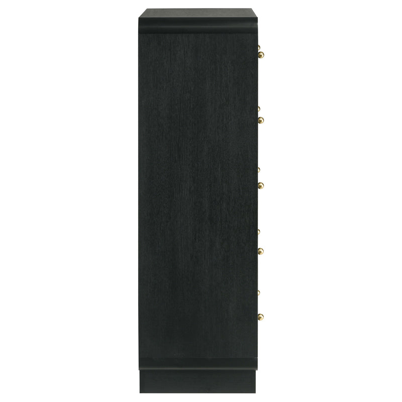 Cómoda Cavelle de 5 cajones, negra