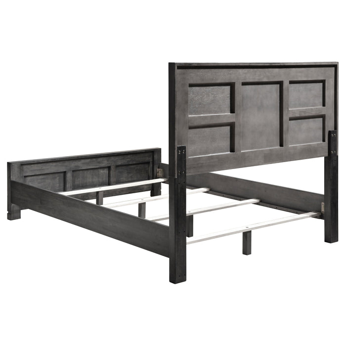 Lorenzo Wood Eastern King Panel Bed Dark Grey