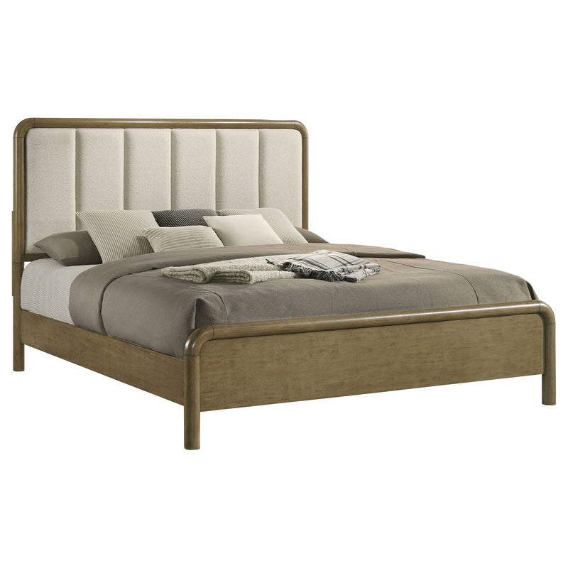 Cama tapizada Amsbury de 59 pulgadas, color nuez moscada