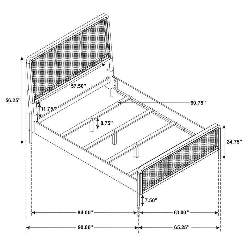 Arini Rattan Panel Bed