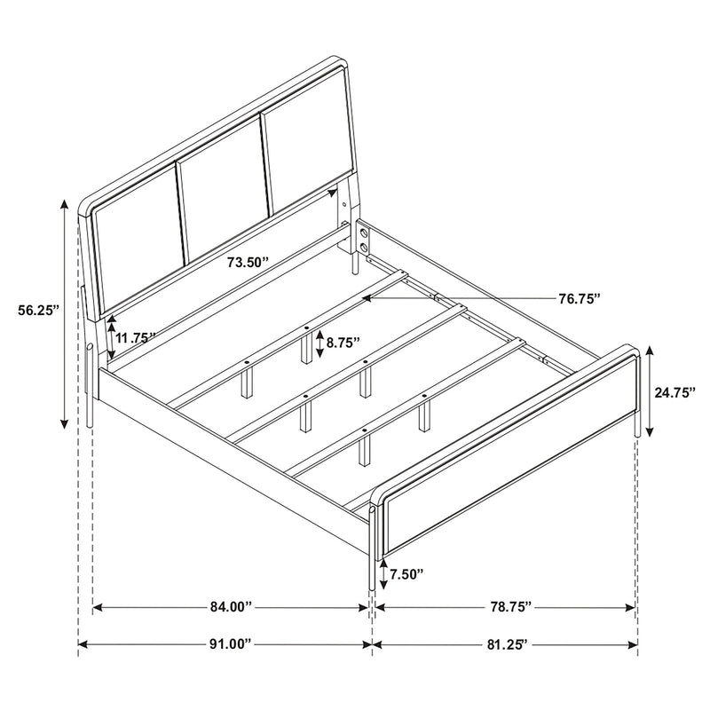 Cama Arini con panel tapizado