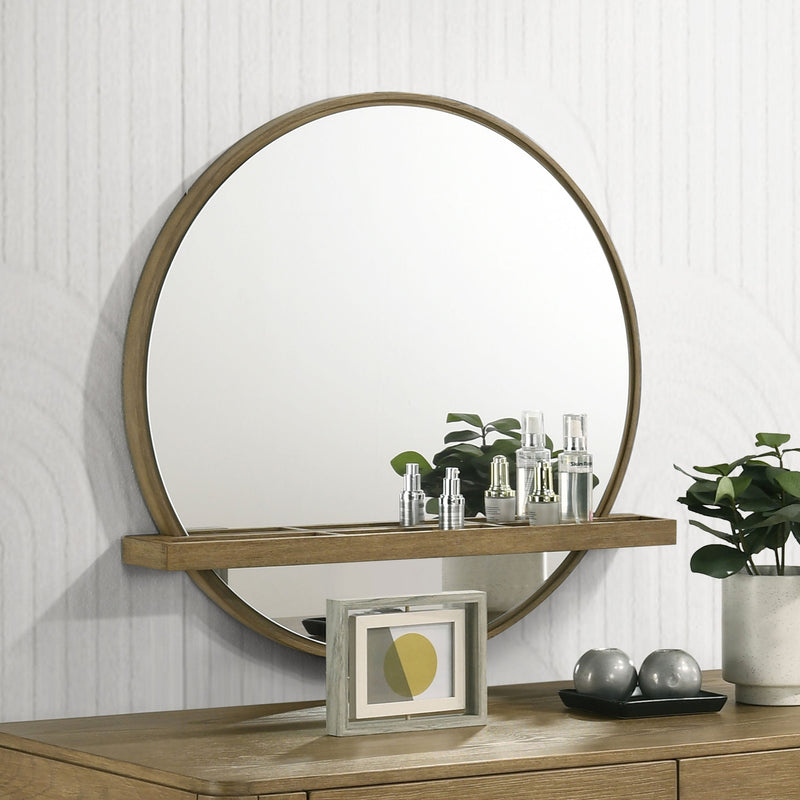 Espejo de pared Arini Round Vanity con estante