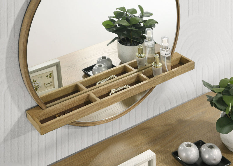 Espejo de pared Arini Round Vanity con estante
