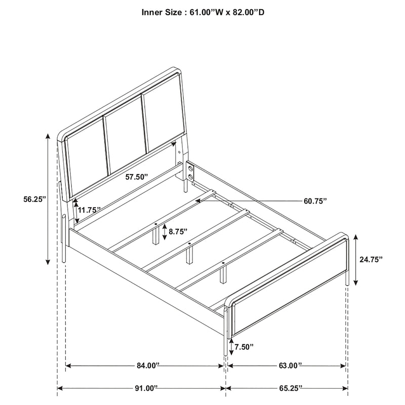 Cama Arini con panel tapizado