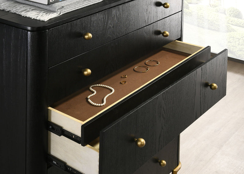 Cómoda de dormitorio Arini con 5 cajones